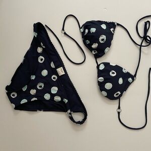 Gilly Hicks Navy Polka Dot Bikini Set